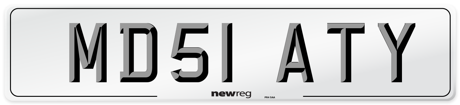 MD51 ATY Number Plate from New Reg